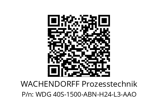   WACHENDORFF Prozesstechnik WDG 40S-1500-ABN-H24-L3-AAO