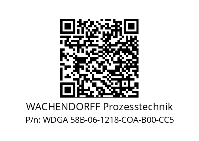   WACHENDORFF Prozesstechnik WDGA 58B-06-1218-COA-B00-CС5