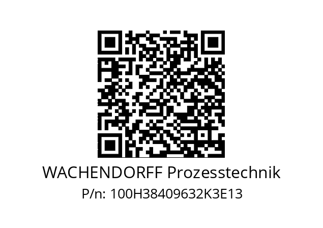   WACHENDORFF Prozesstechnik 100H38409632K3E13