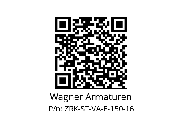   Wagner Armaturen ZRK-ST-VA-E-150-16