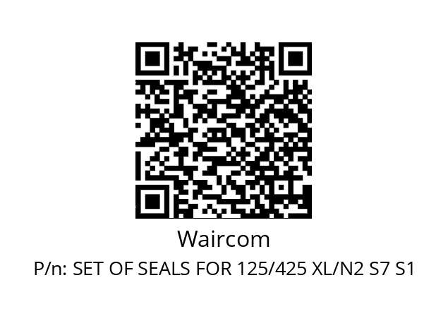   Waircom SET OF SEALS FOR 125/425 XL/N2 S7 S1