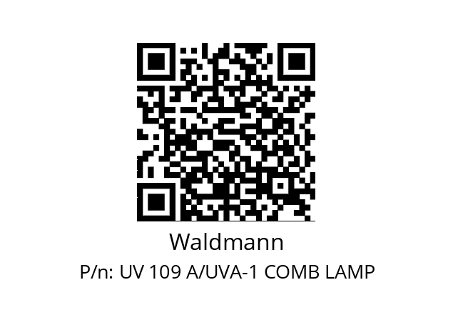   Waldmann UV 109 A/UVA-1 COMB LAMP