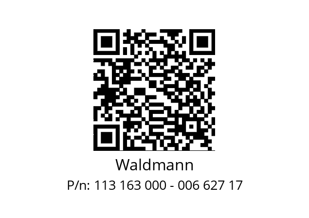   Waldmann 113 163 000 - 006 627 17