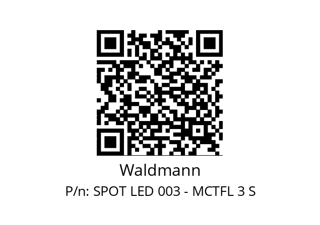   Waldmann SPOT LED 003 - MCTFL 3 S