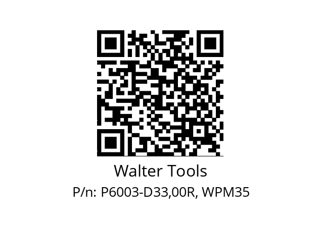   Walter Tools P6003-D33,00R, WPM35