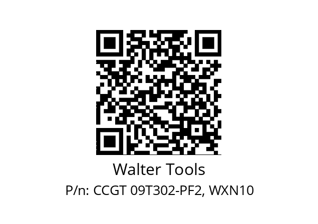   Walter Tools CCGT 09T302-PF2, WXN10