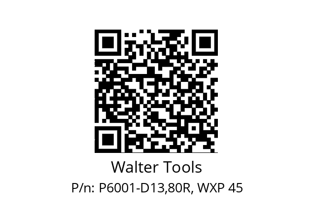   Walter Tools P6001-D13,80R, WXP 45