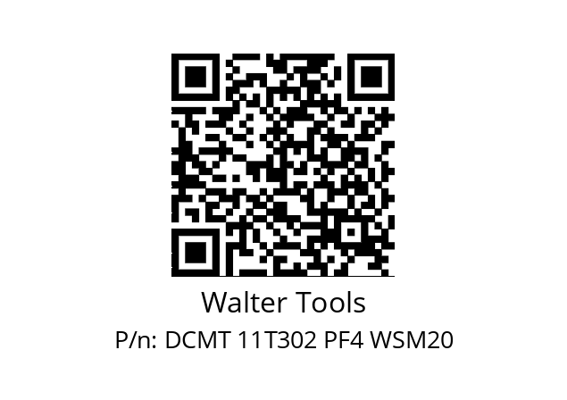   Walter Tools DCMT 11T302 PF4 WSM20