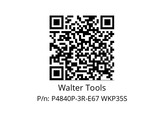   Walter Tools P4840P-3R-E67 WKP35S