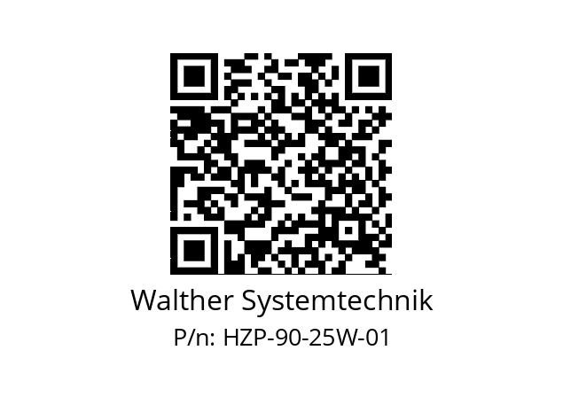   Walther Systemtechnik HZP-90-25W-01