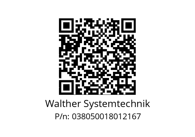   Walther Systemtechnik 038050018012167