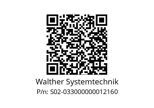   Walther Systemtechnik S02-033000000012160