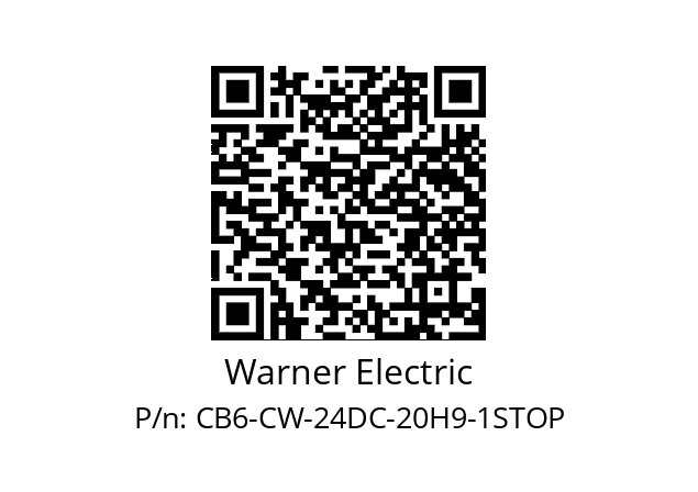   Warner Electric CB6-CW-24DC-20H9-1STOP