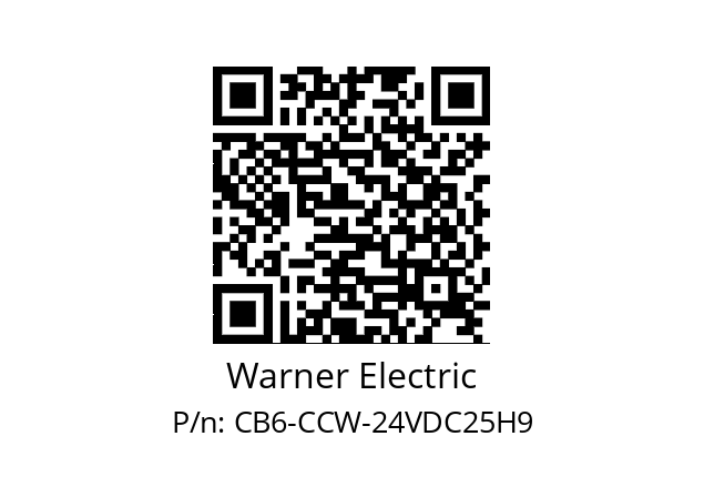   Warner Electric CB6-CCW-24VDC25H9