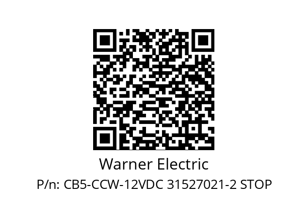   Warner Electric CB5-CCW-12VDC 31527021-2 STOP