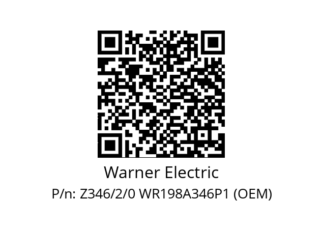   Warner Electric Z346/2/0 WR198A346P1 (OEM)