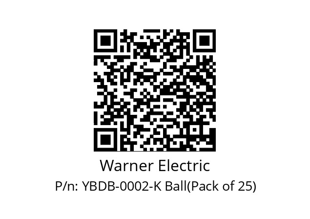   Warner Electric YBDB-0002-K Ball(Pack of 25)