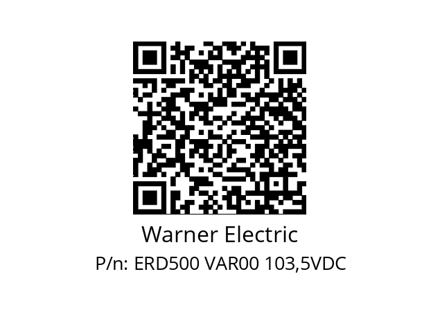   Warner Electric ERD500 VAR00 103,5VDC