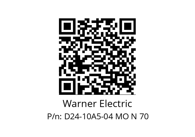   Warner Electric D24-10A5-04 MO N 70