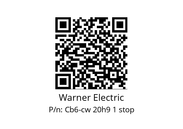   Warner Electric Cb6-cw 20h9 1 stop