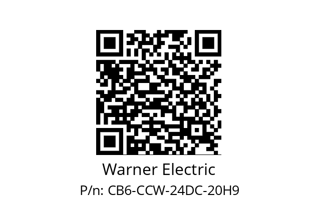   Warner Electric CB6-CCW-24DC-20H9