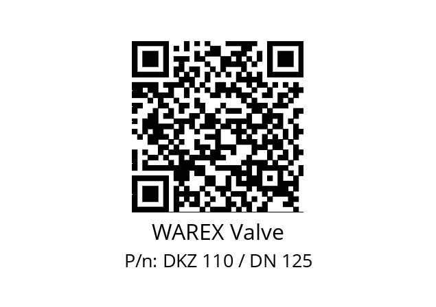   WAREX Valve DKZ 110 / DN 125