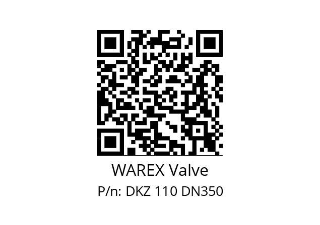   WAREX Valve DKZ 110 DN350