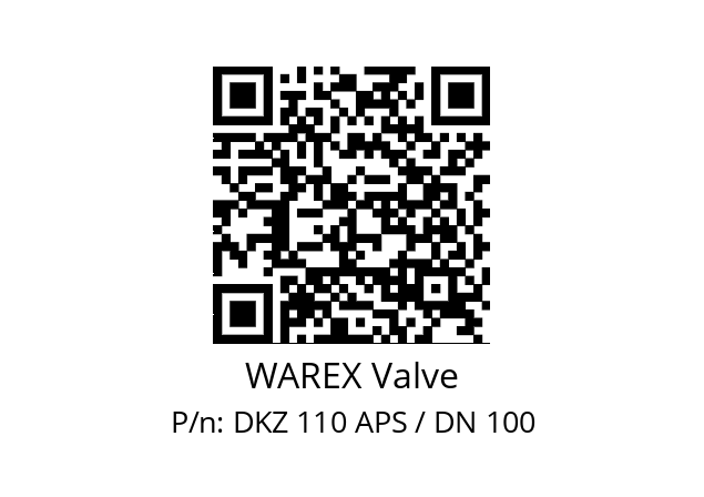   WAREX Valve DKZ 110 APS / DN 100