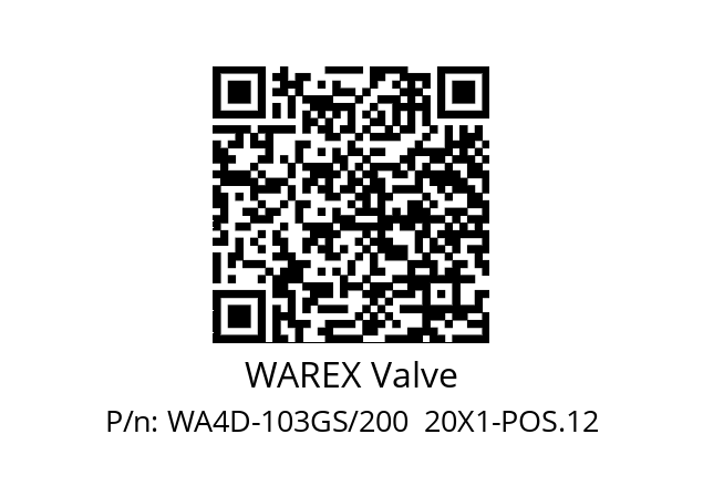   WAREX Valve WA4D-103GS/200  20X1-POS.12