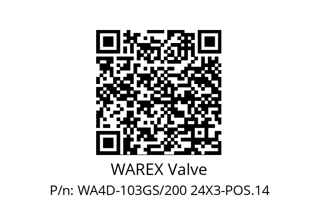   WAREX Valve WA4D-103GS/200 24X3-POS.14