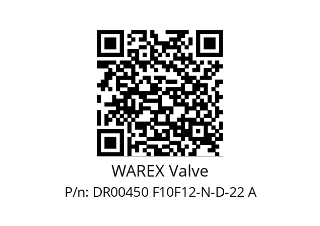   WAREX Valve DR00450 F10F12-N-D-22 A