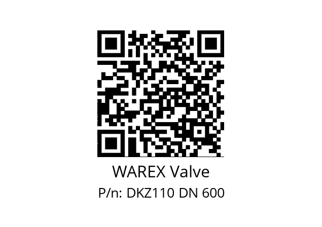   WAREX Valve DKZ110 DN 600