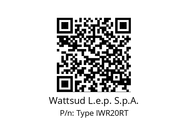   Wattsud L.e.p. S.p.A. Type IWR20RT