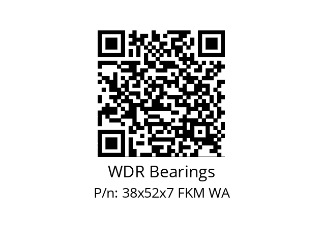   WDR Bearings 38x52x7 FKM WA