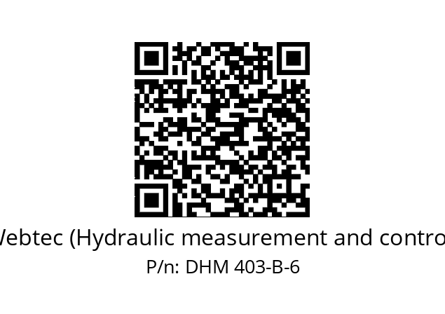   Webtec (Hydraulic measurement and control) DHM 403-B-6