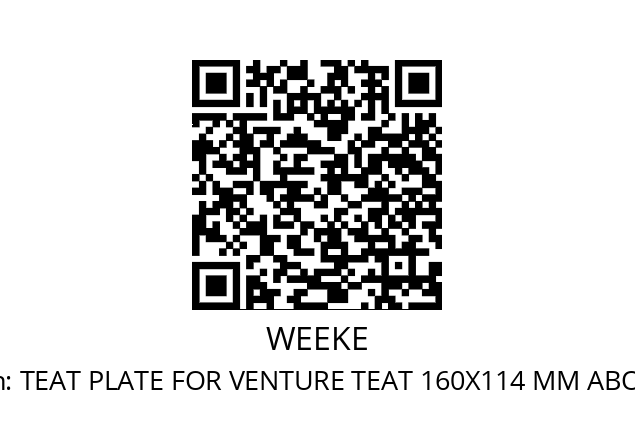   WEEKE TEAT PLATE FOR VENTURE TEAT 160X114 MM ABOVE