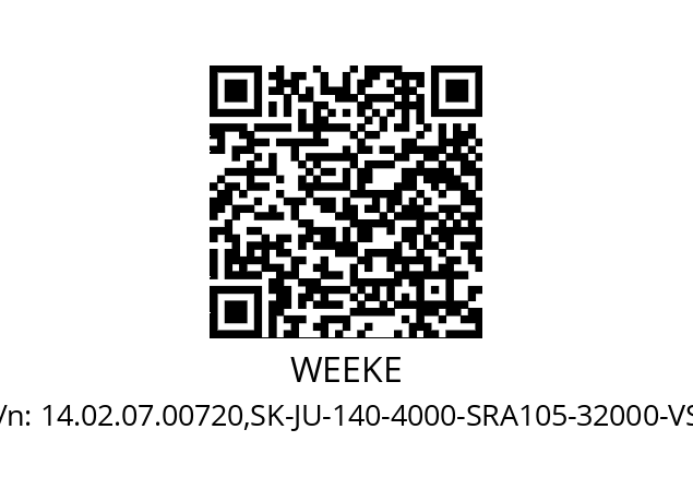   WEEKE 14.02.07.00720,SK-JU-140-4000-SRA105-32000-VSL