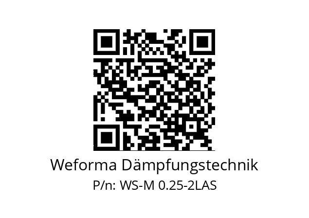   Weforma Dämpfungstechnik WS-M 0.25-2LAS