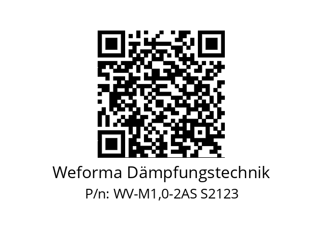   Weforma Dämpfungstechnik WV-M1,0-2AS S2123