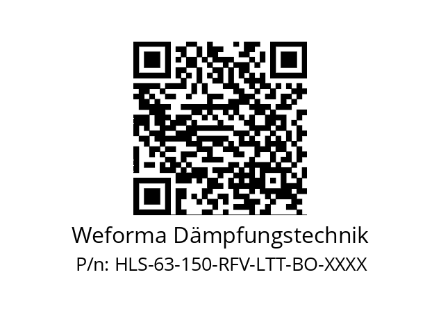   Weforma Dämpfungstechnik HLS-63-150-RFV-LTT-BO-XXXX