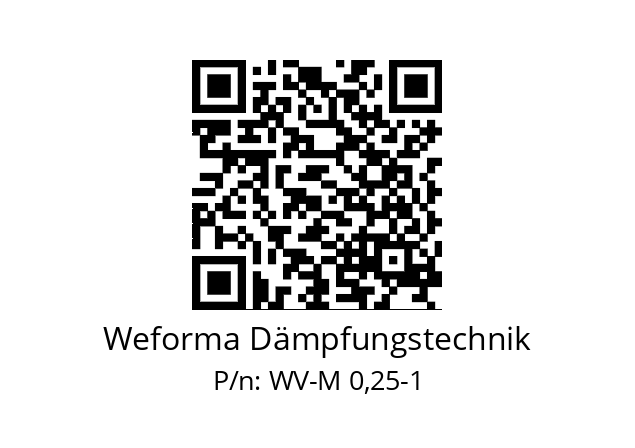   Weforma Dämpfungstechnik WV-M 0,25-1