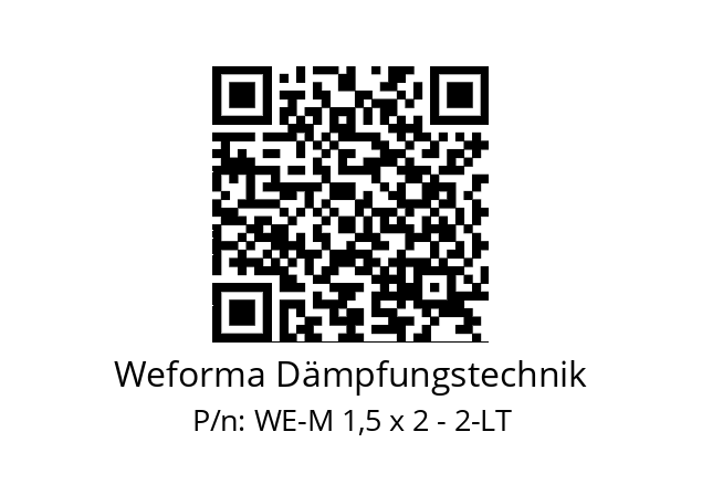   Weforma Dämpfungstechnik WE-M 1,5 x 2 - 2-LT