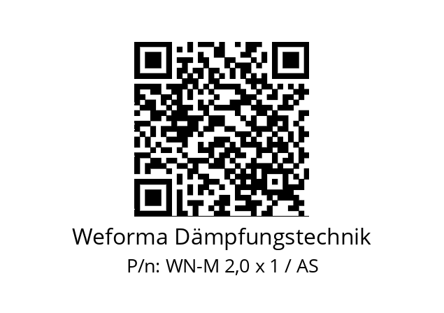   Weforma Dämpfungstechnik WN-M 2,0 x 1 / AS