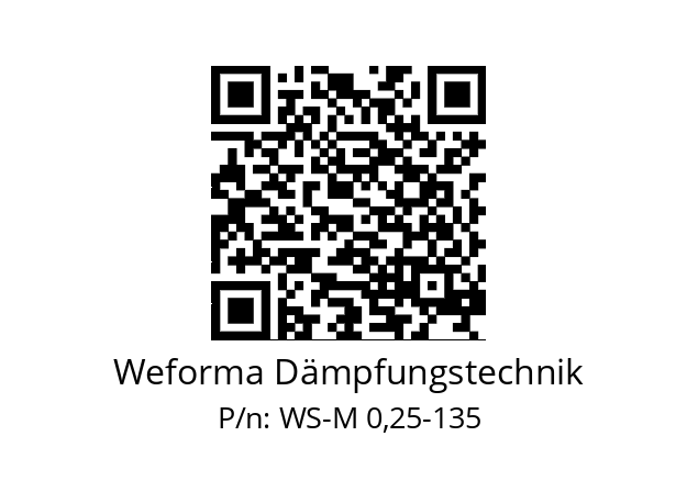   Weforma Dämpfungstechnik WS-M 0,25-135