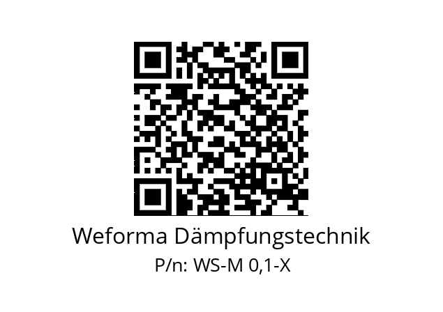   Weforma Dämpfungstechnik WS-M 0,1-X