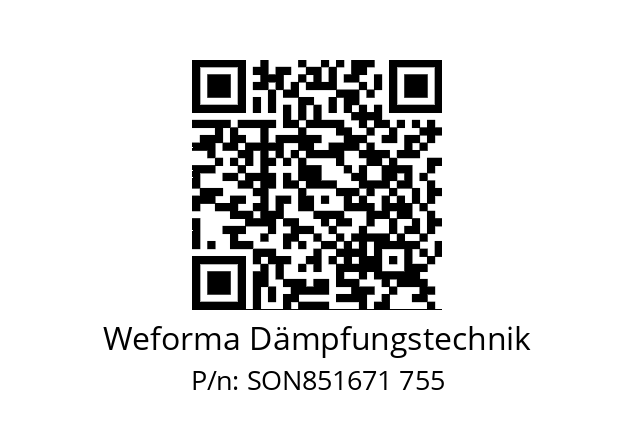   Weforma Dämpfungstechnik SON851671 755