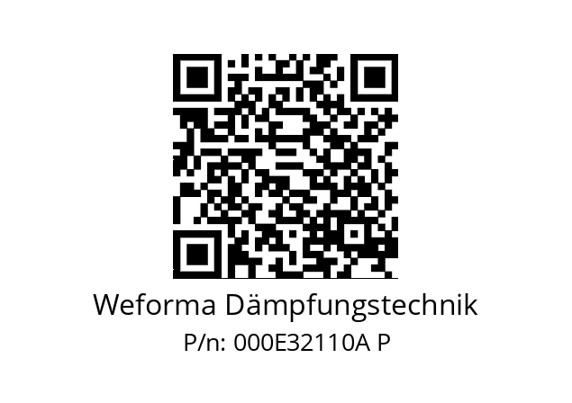   Weforma Dämpfungstechnik 000E32110A P