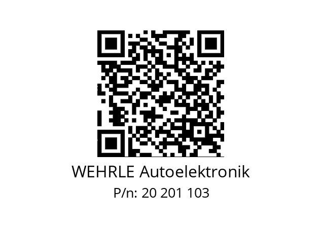   WEHRLE Autoelektronik 20 201 103