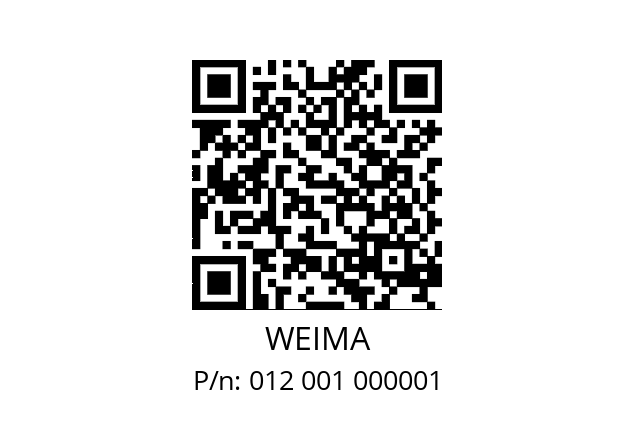   WEIMA 012 001 000001