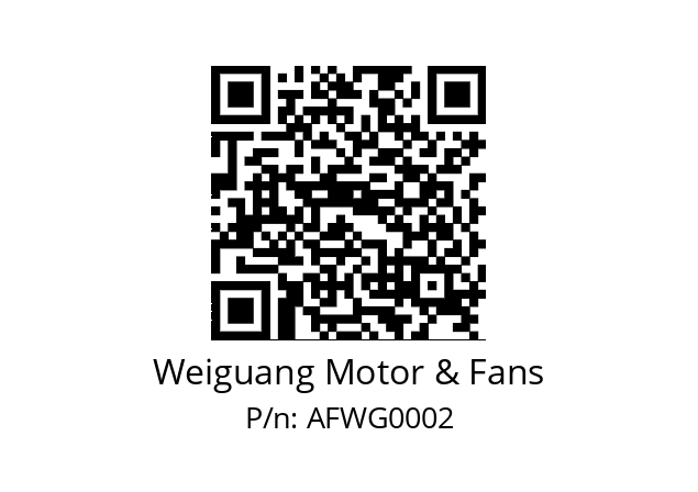   Weiguang Motor & Fans AFWG0002